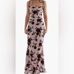 HOUSE OF CB Serena Floral Velvet Maxi Dress 🥀